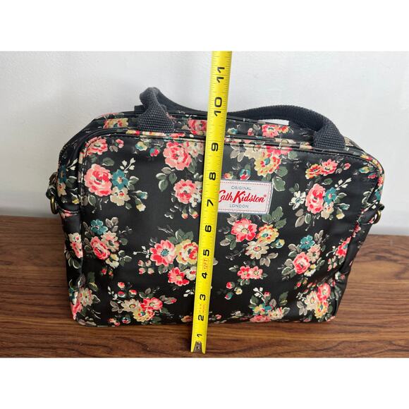 Cath Kidston Kingswood Rose Busy Bag Charcoal Coated Canvas Crossbody Purse - Picture 5 of 11